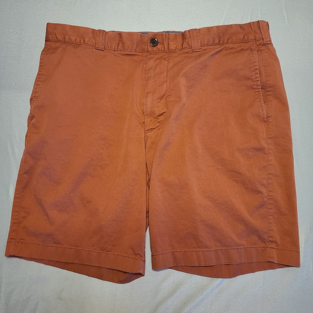 J.Crew Re-Imagined Chino Shorts Mens 36 Rust Orange Stretch Cotton Casual Summer